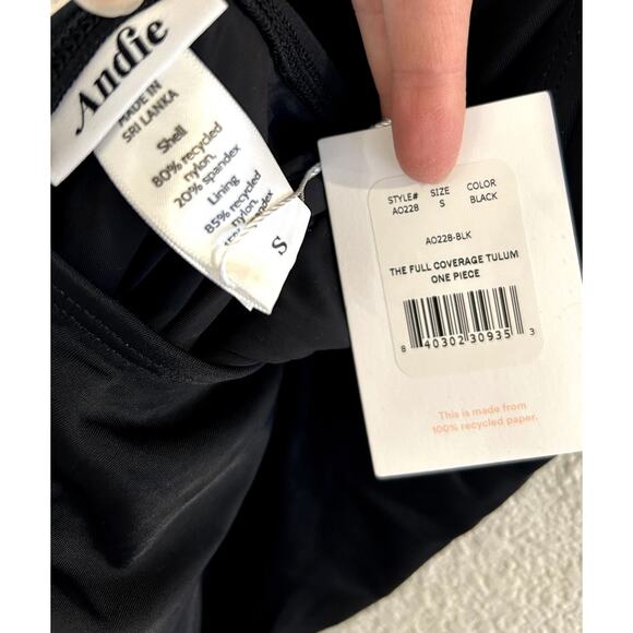 Andie Swim The Full Coverage Tulum One Piece in Black S NWT - Picture 8 of 10